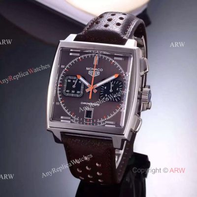 Tag Heuer Monaco Quartz Calibre 12 Watch SS Brown Dial 44mm